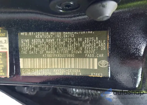 2013 Toyota Camry Hybrid Xle from USA, damaged, VIN 4T1BD1FK8DU079990